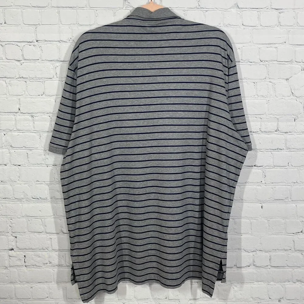 Polo Ralph Lauren Polo Shirt Men XXL Classic Fit Striped Pima Cotton Flesh Pony